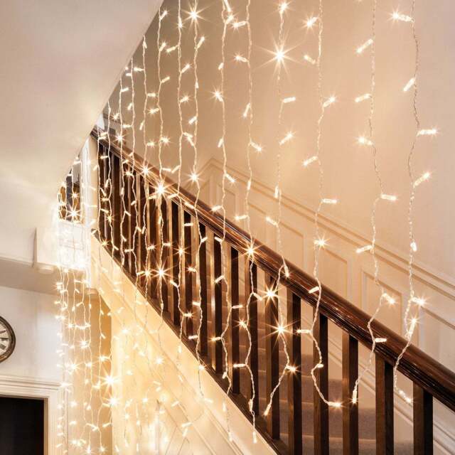 Core Connect 2m x 3m 288 Warm White Connectable Curtain Lights Clear Cable - image 1