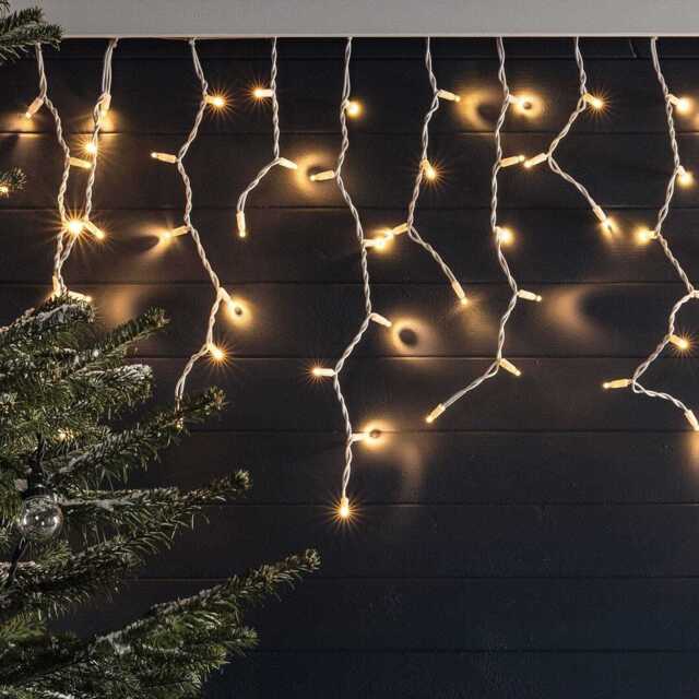 Pro Connect 38m 1900 Traditional Warm White Connectable Icicle Lights White Cable - image 1