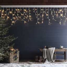 Pro Connect 38m 1900 Traditional Warm White Connectable Icicle Lights White Cable - thumbnail 2