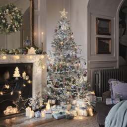 Set of 12 Sky Blue Christmas Baubles - thumbnail 2