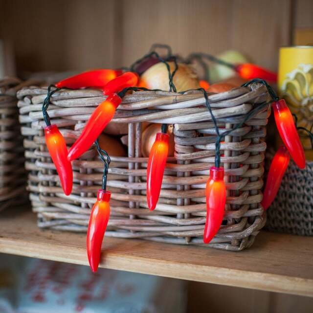 20 Red Chilli Pepper Fairy Lights - image 1