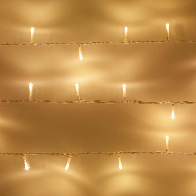 50 Warm White LED Indoor Fairy Lights On Clear Cable with Remote - image 1