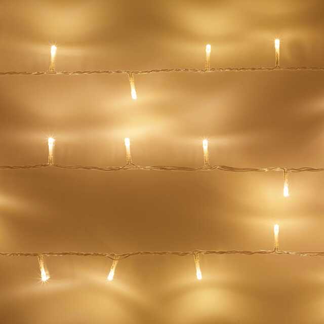 50 Warm White LED Indoor Fairy Lights On Clear Cable with Remote - image 1