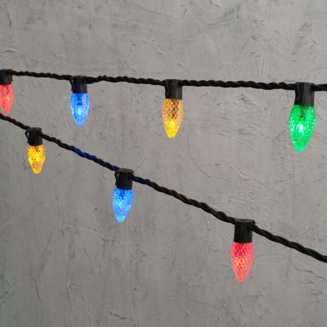 Plus Connect 15m 75 Multi Coloured Connectable C9 Fairy Lights Black Cable