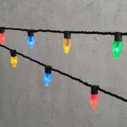 Plus Connect 15m 75 Multi Coloured Connectable C9 Fairy Lights Black Cable