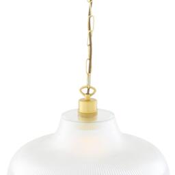 London Prismatic 40cm Railway Glass Pendant Light, Satin Brass / 100cm