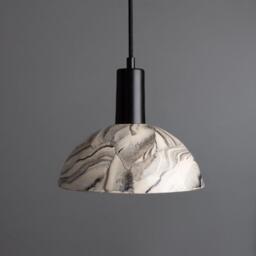 Kauri Ceramic Dome Pendant - Marbled - Mullan Lighting, 300cm