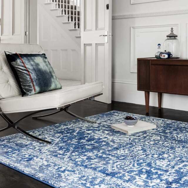 Vintage Persian Style Rug - Navy, 120 x 170cm