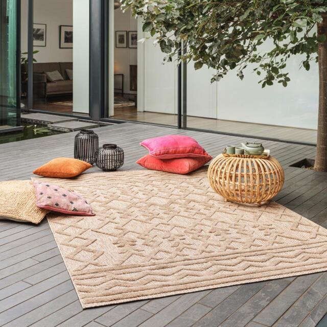 Geometric Links Outdoor Rug - Brown, 160 x 230cm