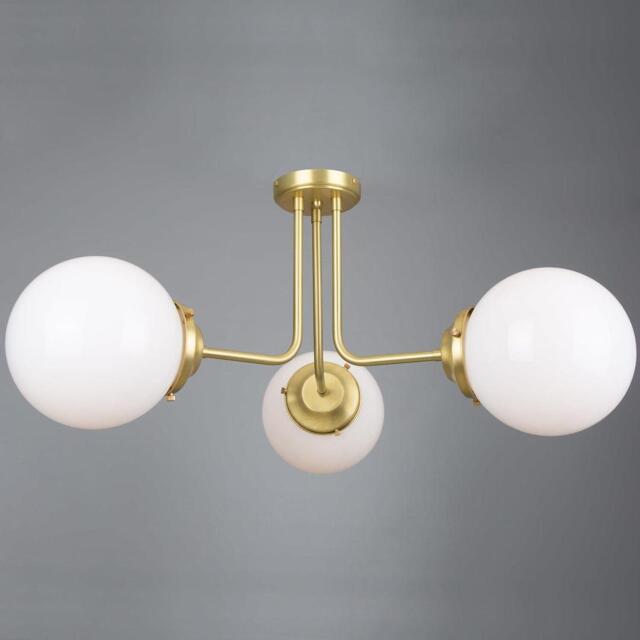 Hayes Flush Glass Globe Chandelier - Mullan Lighting, Clear Glass