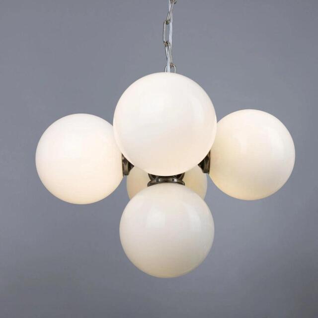 Yaounde Small Globe Chandelier - Mullan Lighting, Polished Brass