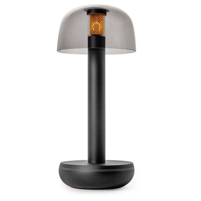 TWO Cordless Table Lamp - Black, Black with Smoked