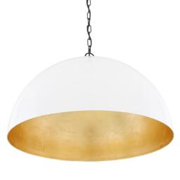 Goma Large White Dome and Gold Leaf Pendant Light, 200cm