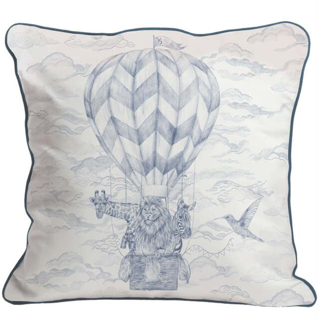 Personalised - Lyons Den Adventure Cushion - Victoria Sanders, Baby Blue