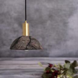 Kauri Ceramic Dome Pendant - Black Clay - Mullan Lighting, 100cm