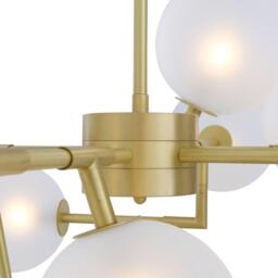 Athens Glass Globe Chandelier - Satin Brass - Mullan Lighting - thumbnail 4