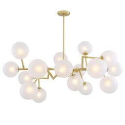Athens Glass Globe Chandelier - Satin Brass - Mullan Lighting - thumbnail 2