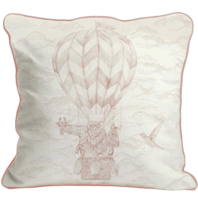 Personalised - Lyons Den Adventure Cushion - Victoria Sanders, Baby Pink