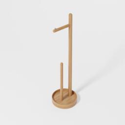 Yoku Freestanding Toilet Roll Holder - Natural Oak - Bathroom Accessories - thumbnail 2