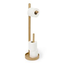 Yoku Freestanding Toilet Roll Holder - Natural Oak - Bathroom Accessories - thumbnail 3