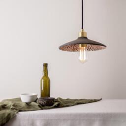 Pyrus Organic Ceramic Pendant Light - Black Clay - Mullan Lighting, 100cm