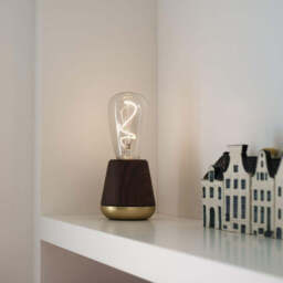 ONE Cordless LED Table Lamp, Walnut/Satin Brass