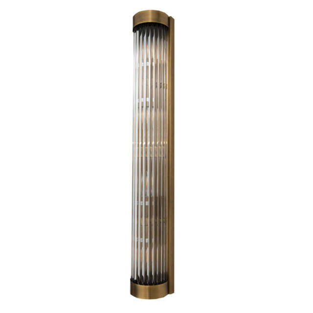 Nasir Long Wall Lamp, Antique Brass
