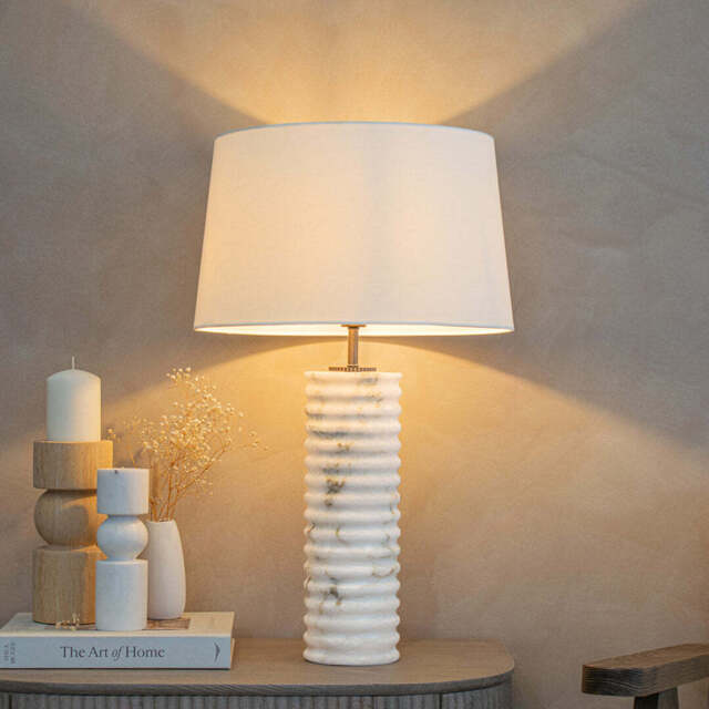 Edel Bronze Table Lamp, With 40cm Opal Shade