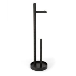 Yoku Freestanding Toilet Roll Holder - Dark Oak - Bathroom Accessories - thumbnail 2