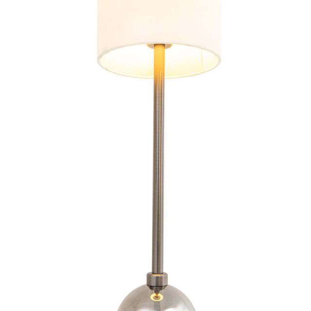 Jarama Table Lamp, Smoke Glass and Gunmetal