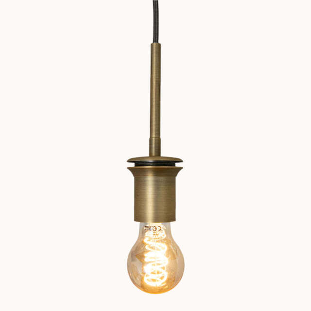 Astley Three Pendant in Antique Brass, Fitting with A60 Bulb