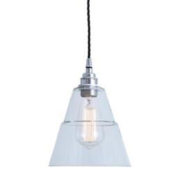 Lyx Clear Glass Pendant Light - Mullan Lighting, Polished Chrome