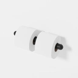 Yoku Double Toilet Roll Holder - Dark Oak - Bathroom Accessories