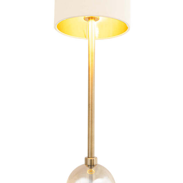 Jarama Table Lamp, Cognac Glass and Antique Brass