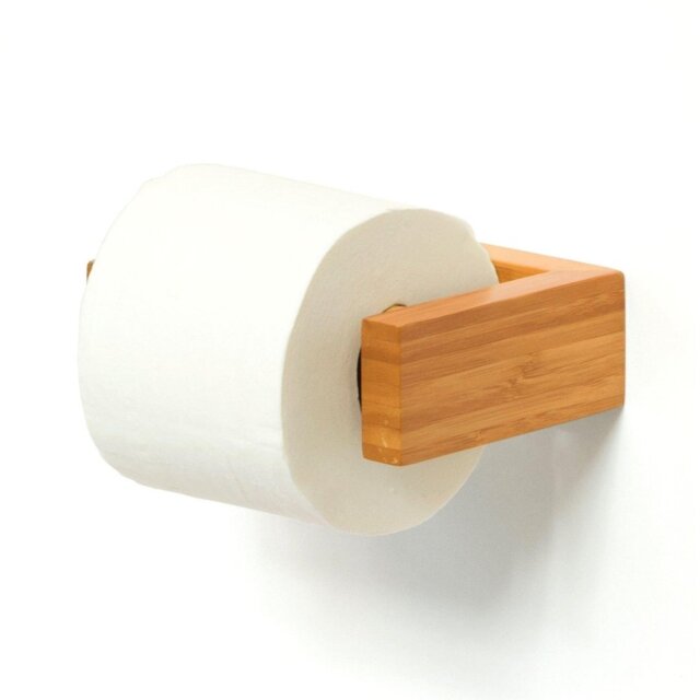 Slimline Toilet Roll Holder, Bamboo