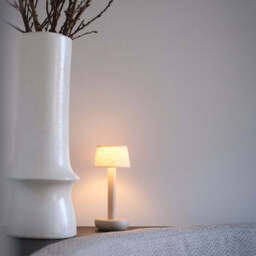 Humble Two Linen Table Lamp - Beige - thumbnail 4
