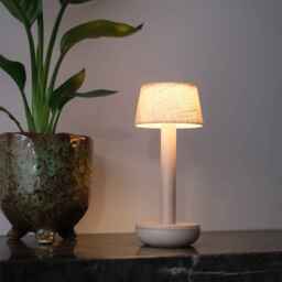 Humble Two Linen Table Lamp - Beige - thumbnail 1