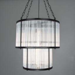Caledon 2 Tier Chandelier with Glass Rods - Mullan Lighting, 100cm