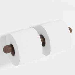 Yoku Double Toilet Roll Holder - Walnut