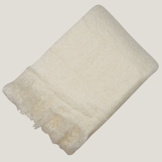 Sophia Faux Mohair Throw- Ivory - Lime Lace - image 1