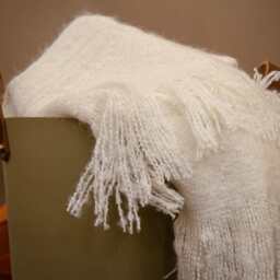 Sophia Faux Mohair Throw- Ivory - Lime Lace - thumbnail 3