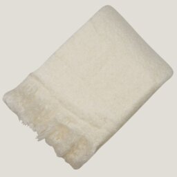 Sophia Faux Mohair Throw- Ivory - Lime Lace - thumbnail 1