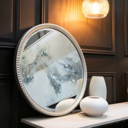 Lily Silver Small Round Mirror - thumbnail 1
