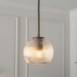 Astley Pendant in Brushed Muted Bronze, Fitting with Bulb & Ellyn Shade