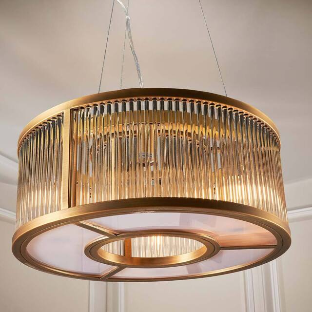 Aston Cylinder Brass Pendant Light - image 1