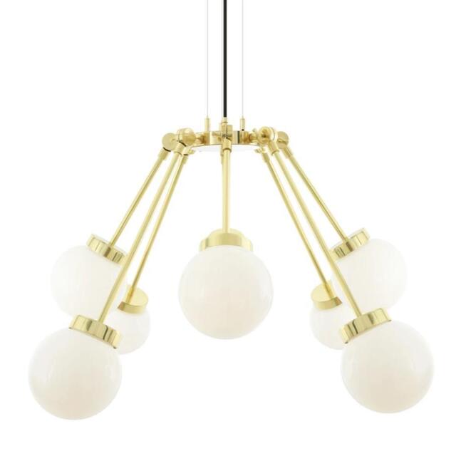 Boho Modern Globe Chandelier, Eight-Arm, Polished Brass / 300cm