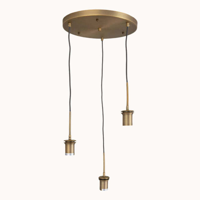 Astley Three Pendant in Antique Brass, Fitting Only