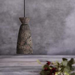 Pando Organic Ceramic Pendant Light - Black Clay - Mullan Lighting, 100cm