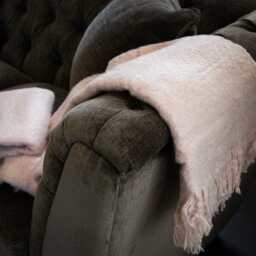 Sophia Faux Mohair Throw - Baby Pink - Lime Lace - thumbnail 2