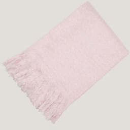 Sophia Faux Mohair Throw - Baby Pink - Lime Lace - thumbnail 1